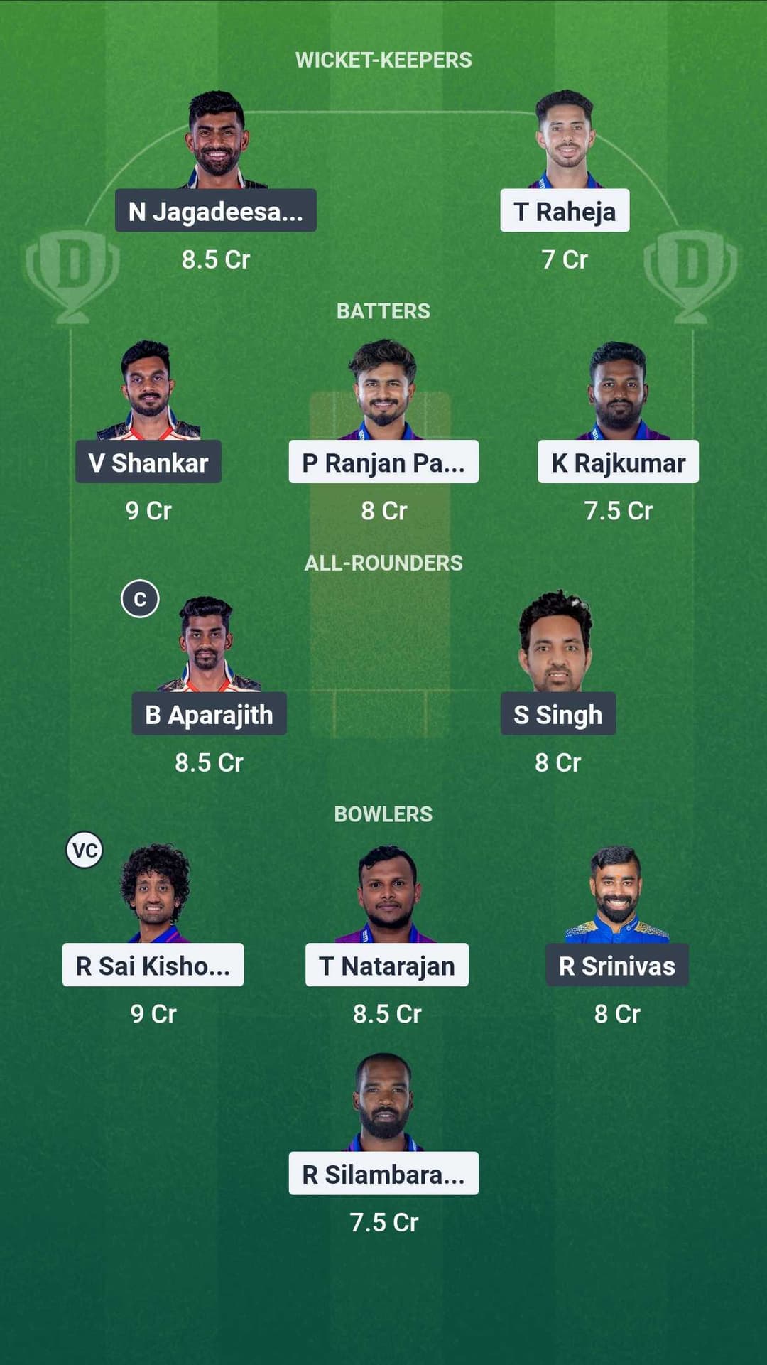 IDTT vs CSG Dream11